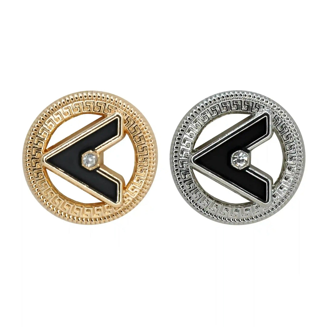 Letter V Metal Buttons | 18mm (28L), 20mm (31L) & 23mm (36L)