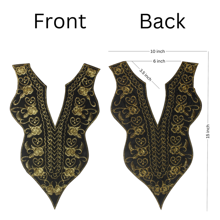 Baroque Floral Embroidered Deep V-Neckline