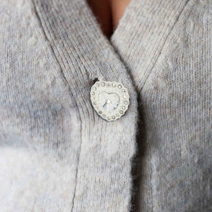 Heart Shape Rhinestone Metal Buttons | 21mm(34L)