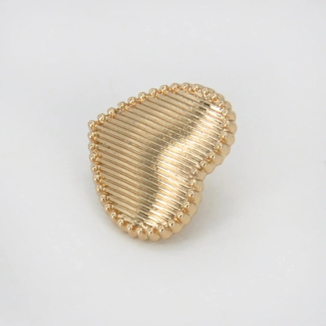 Ribbed Heart Shape Metal Button | 12mm (20L)