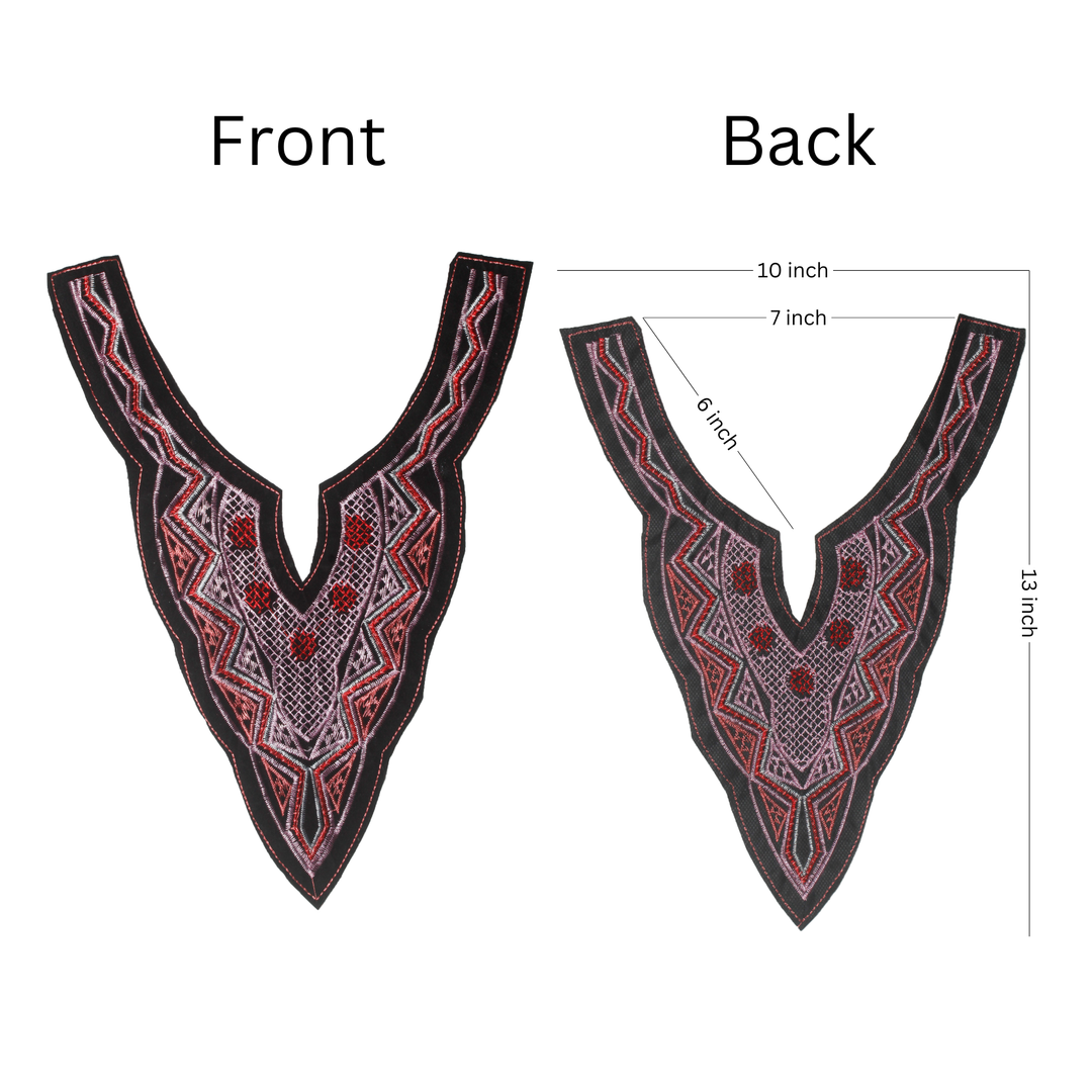 Folk Style Embroidery Neck Applique