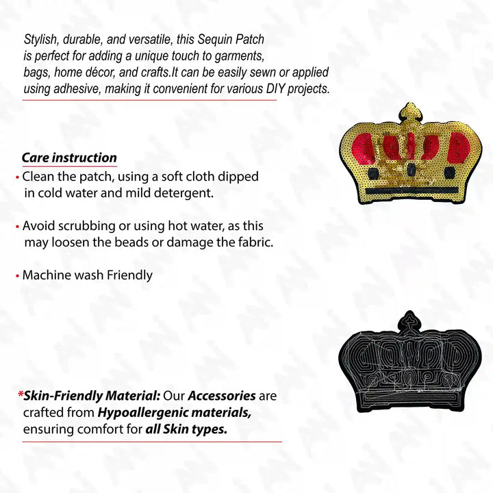 Sequin Crown Sew Patch