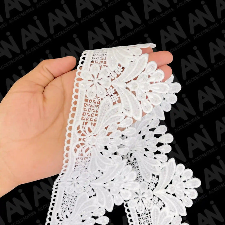 Sequins Latkan intricate design Floral Lace Trim | 2 Meter