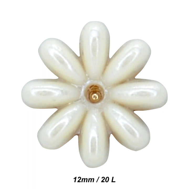 Floral Style Metal Buttons | 12mm(19L)