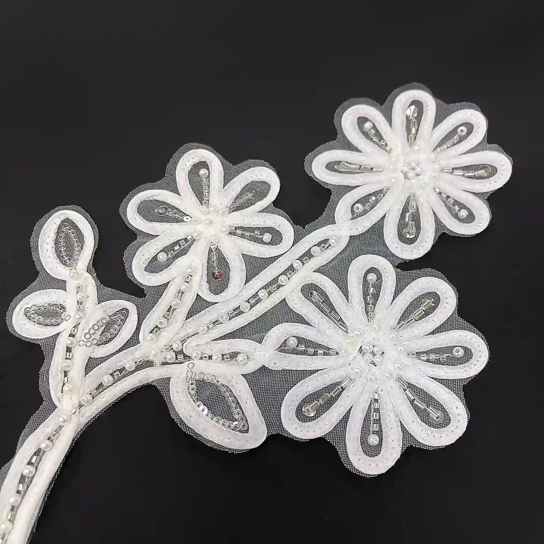 Layered Six-Petal Flowers Patch