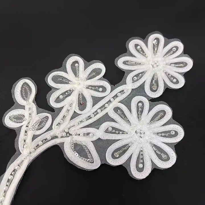 Layered Six-Petal Flowers Patch