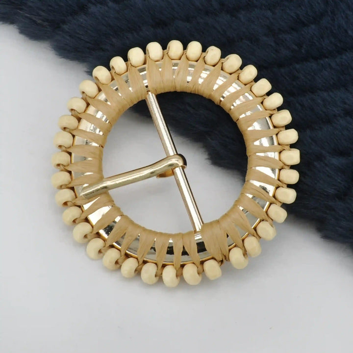 Handmade Beaded Raffia Buckle