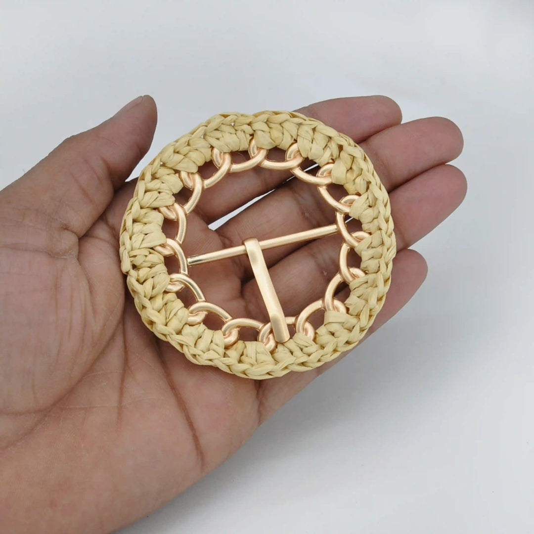 Woven Chain Raffia Buckle