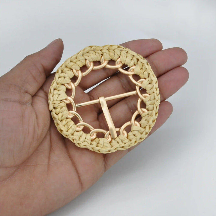 Woven Chain Raffia Buckle