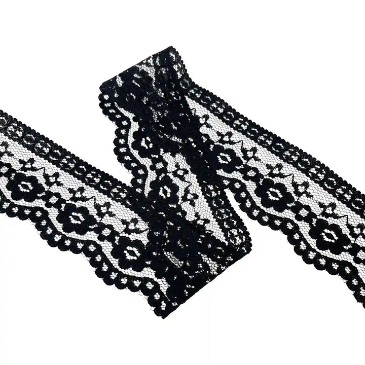 Black Floral Trim Lace | 5 Meters | SKU-B52