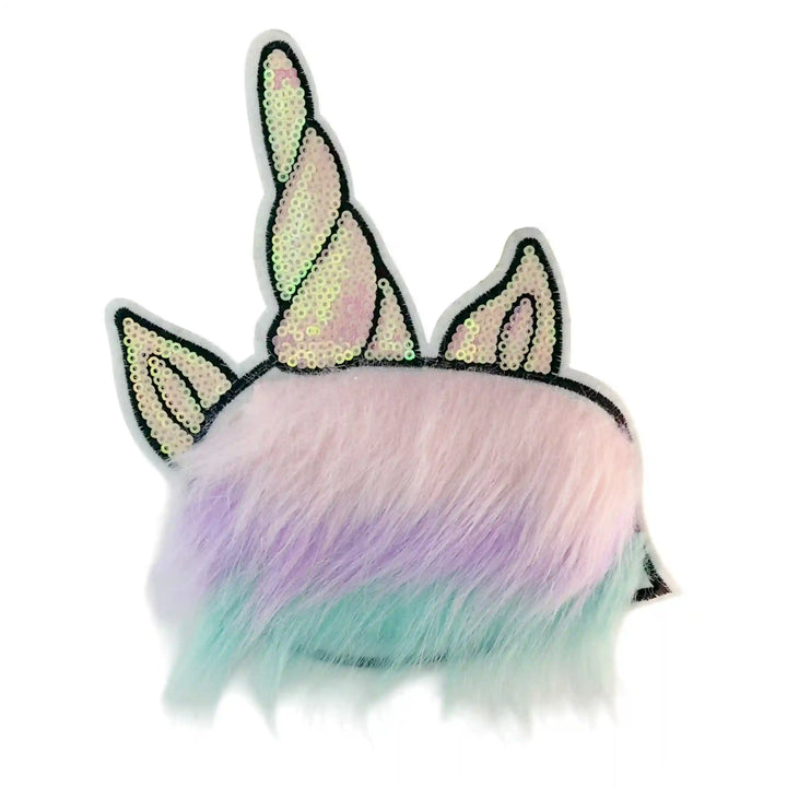 Rainbow Fur & Sequins Unicorn Patch