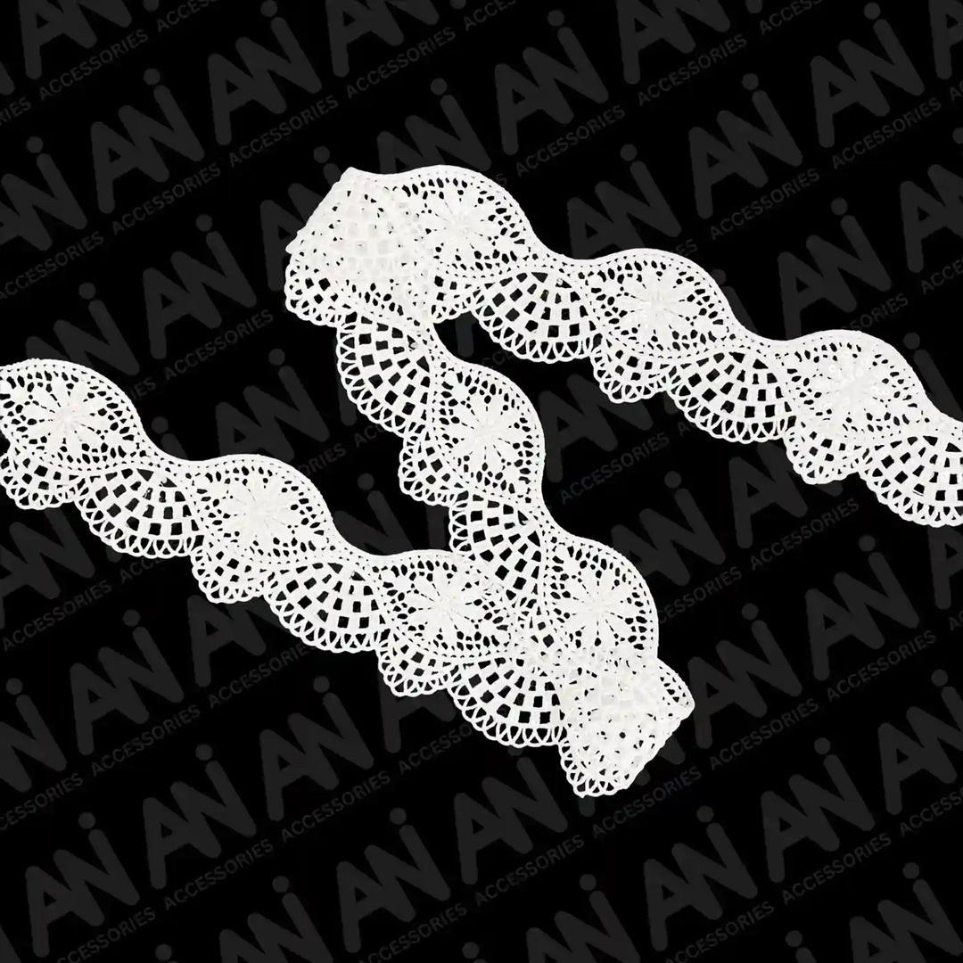 Oval Chrysanthemums Floral Sequins Lace | 2 Meter