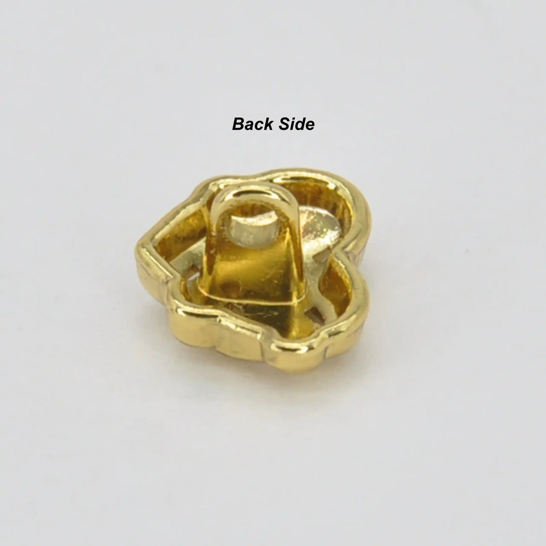 Interlock Heart Shaped Metal Button | 12mm (20L)