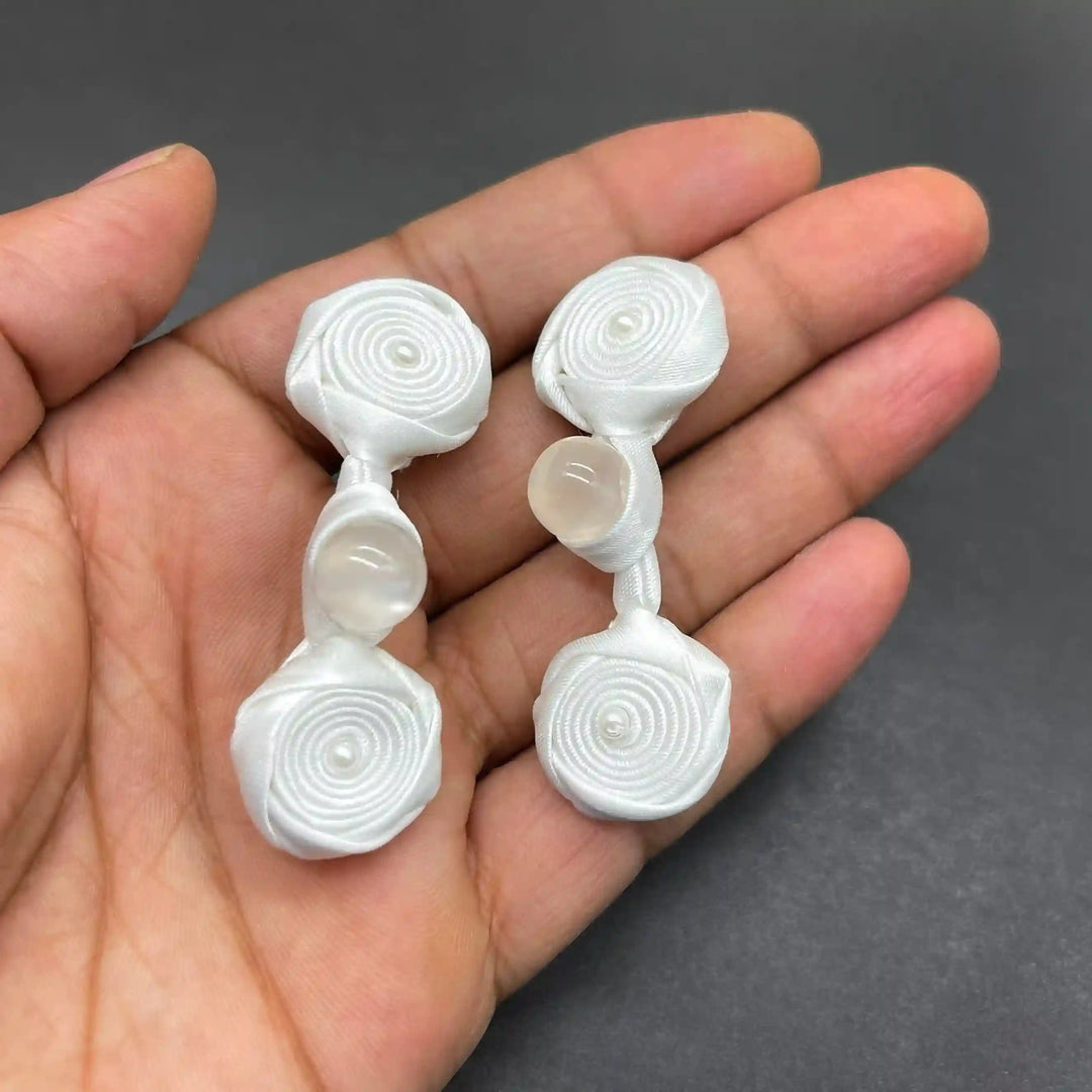 Triple Pearl Rose Frog Fastener