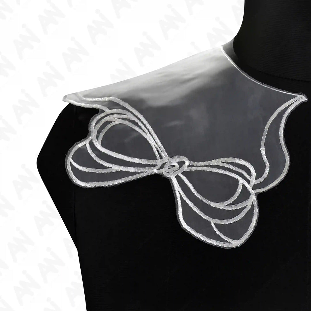 Sheer Organza Bow Collar