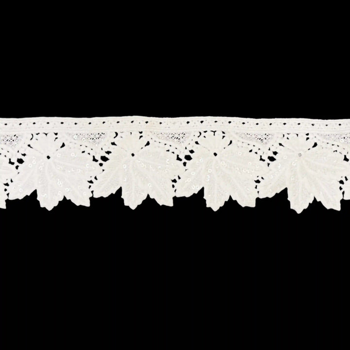 Maple Leaf Design Sequins Lace | 2 Meter