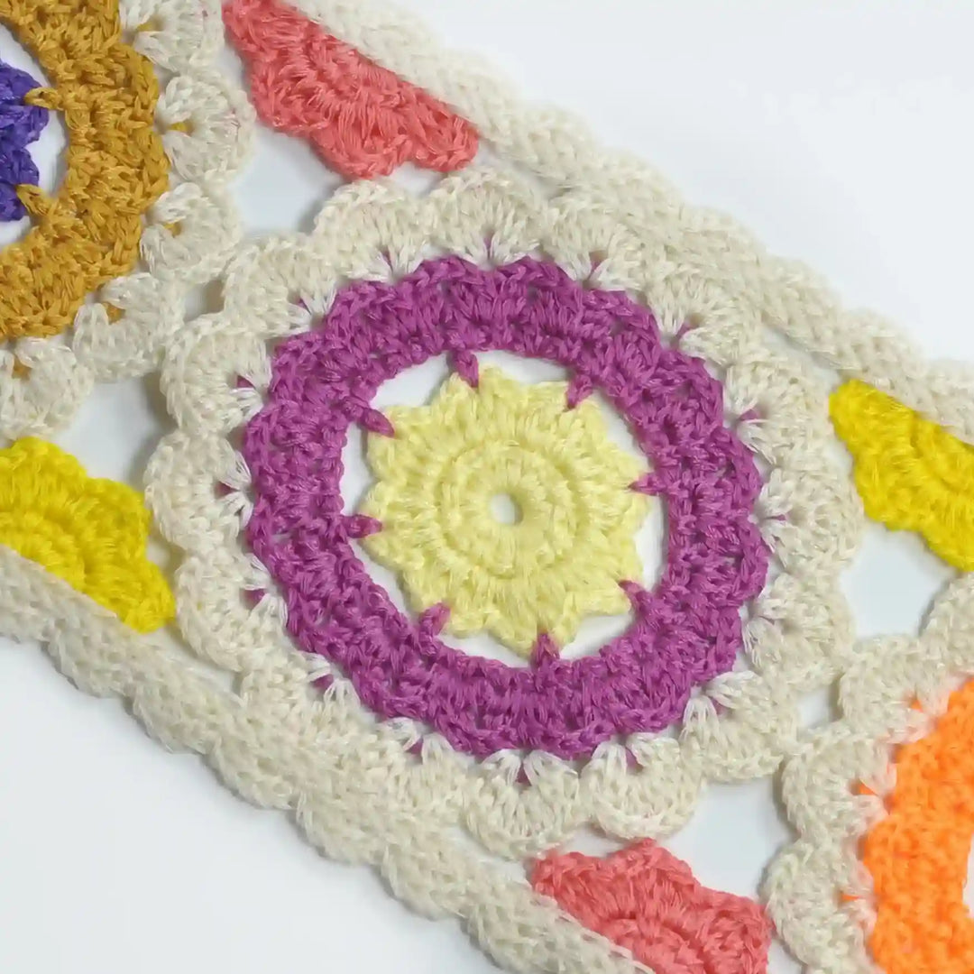 Crocheted Granny Square Lace Trim | 2 Meter