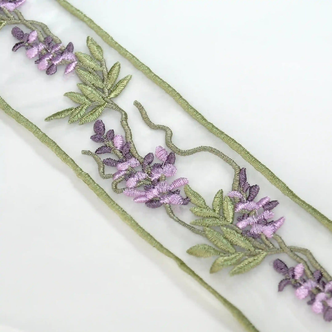 Ethereal Lavender Embroidery | 2 Meters