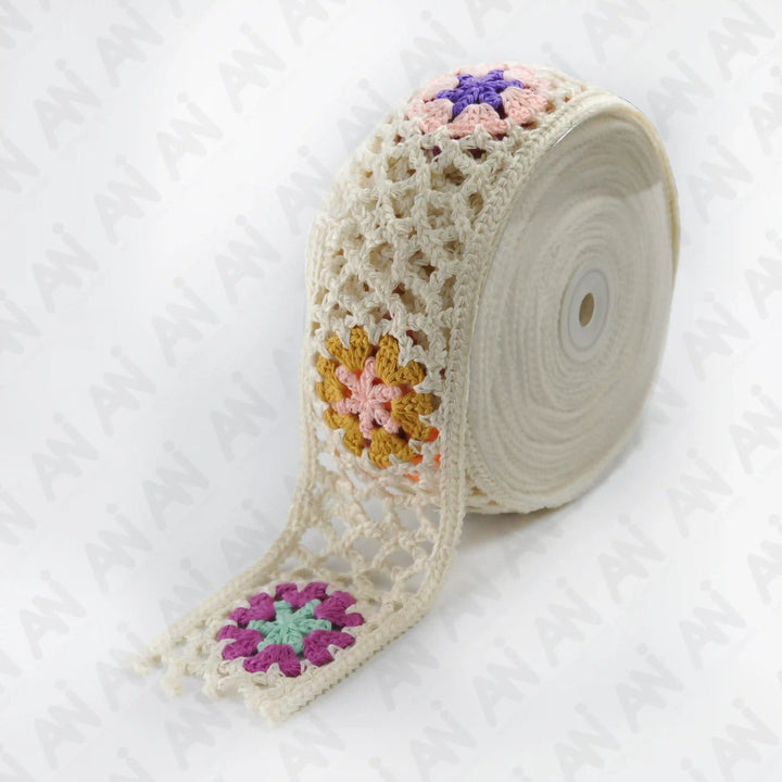 Openwork Crochet Multicolor Lace | 2 Meter