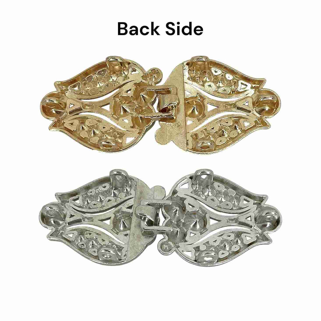 Art Deco-inspired or floral/leaf-shaped Frog Closure Buttons