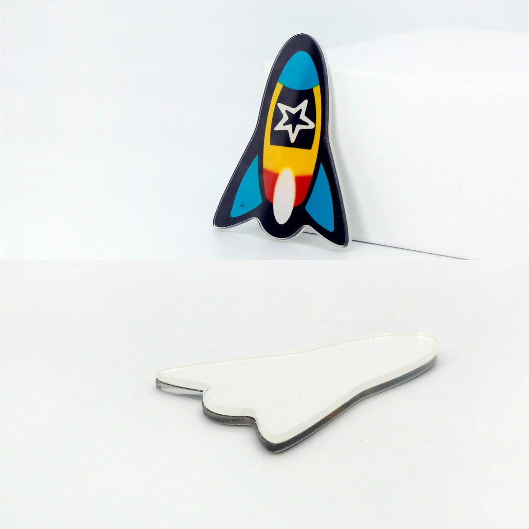 Rocket Ship Brooch