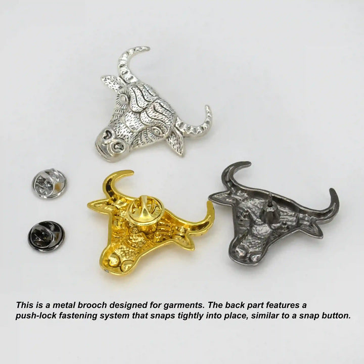 Bull Style Metal Brooch