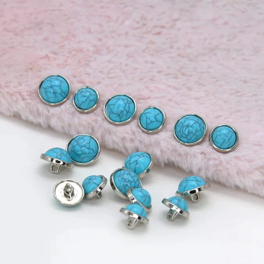 Turquoise Stone Button | 13mm(20L)