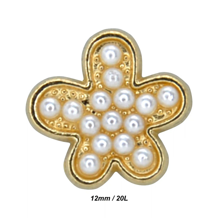 Floral Pearl Metal Buttons
