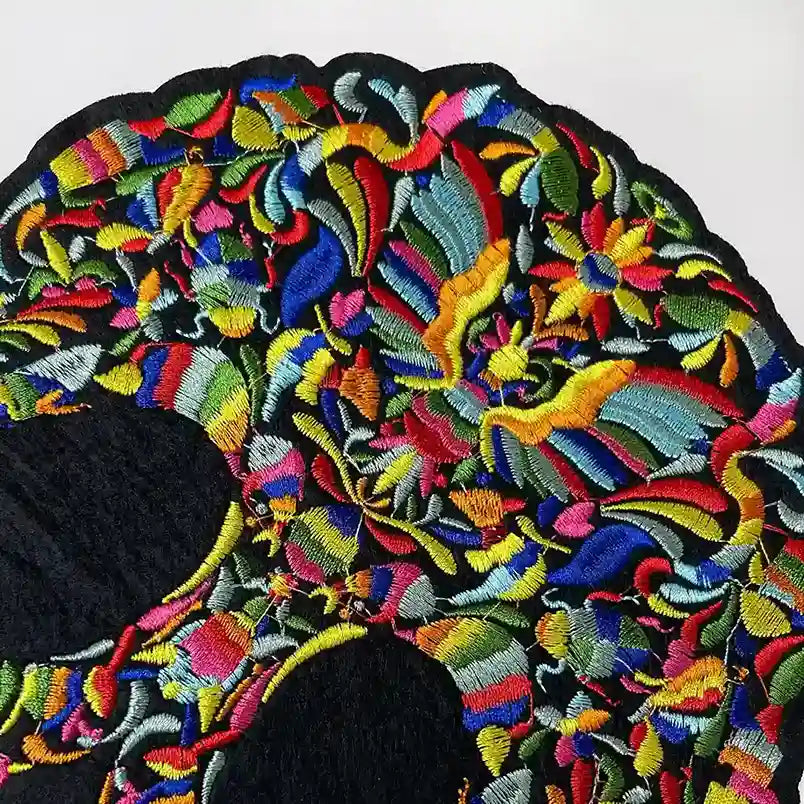 Psychedelic Floral Sugar Skull Hot-Fix Patch