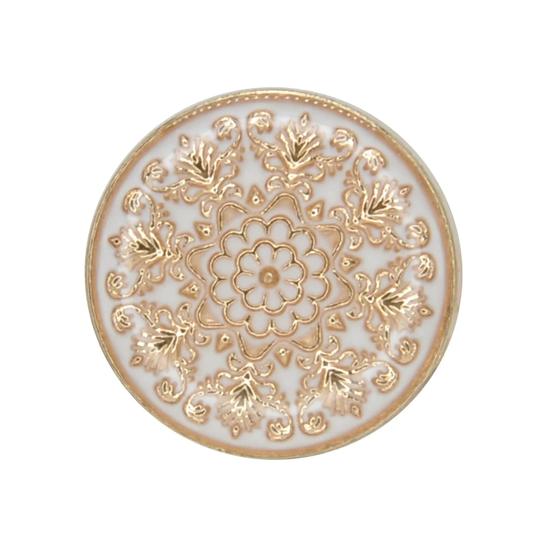 Royal Floral Metal Button | 21mm(34L) & 18mm(28L)