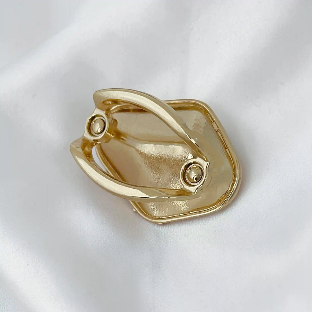 Brown Amber Marbled Metal Buckle