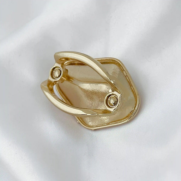 Brown Amber Marbled Metal Buckle