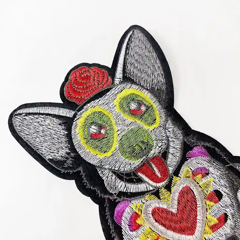 Day of the Dead Corgi Dog Patch