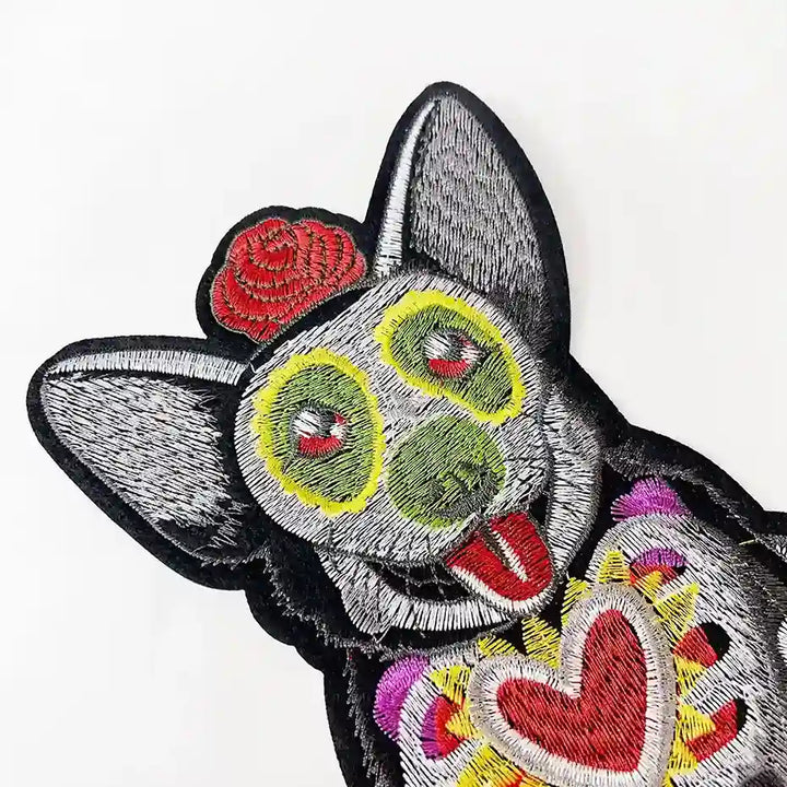 Day of the Dead Corgi Dog Patch