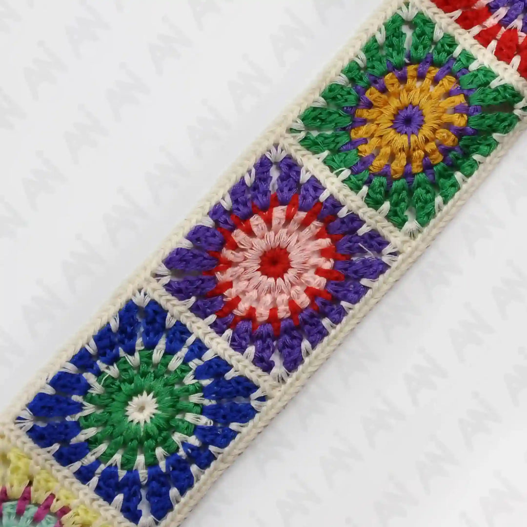 Multicolored Granny Square Lace | 2 Meter