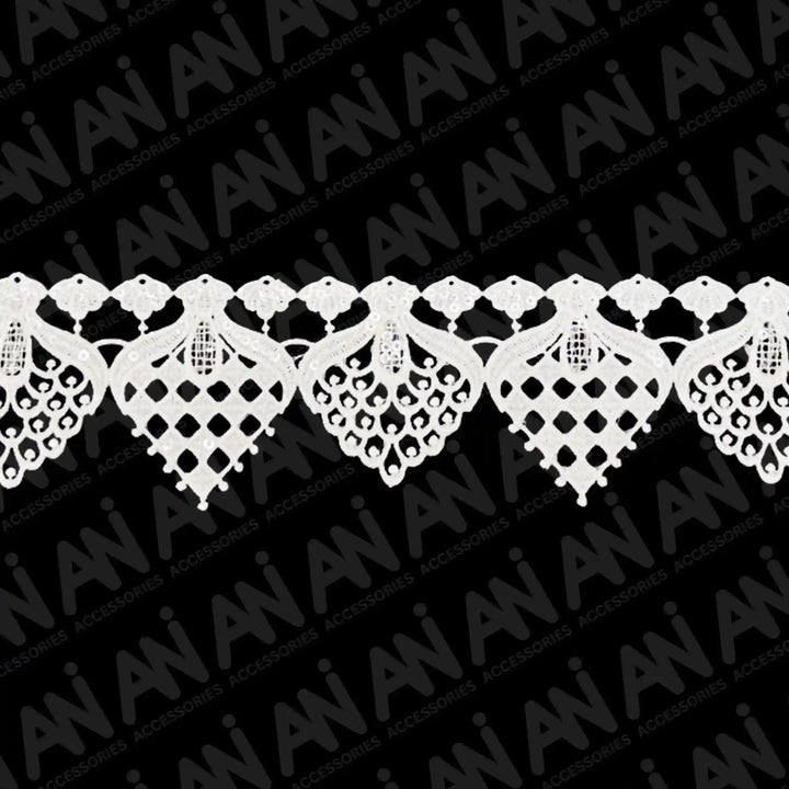 Cluny Jhallar Design Sequence Lace | 2 Meter