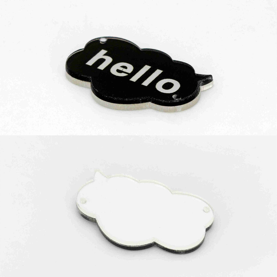 Hello Acrylic Sewable Tag Embellishment