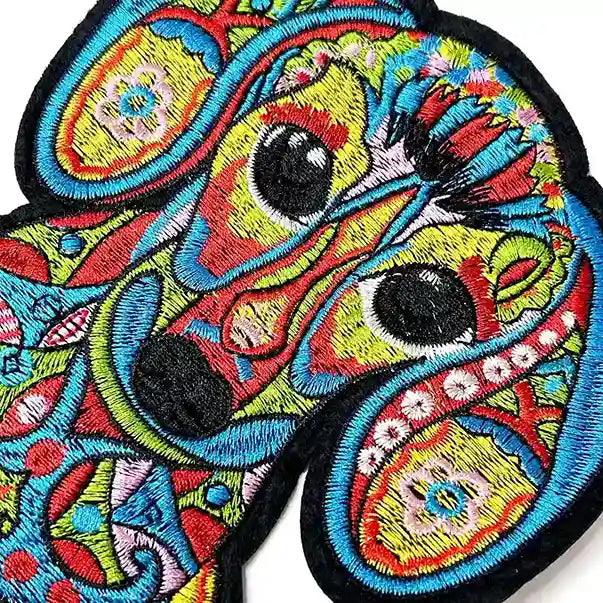 Colorful Folk Art Dog patch