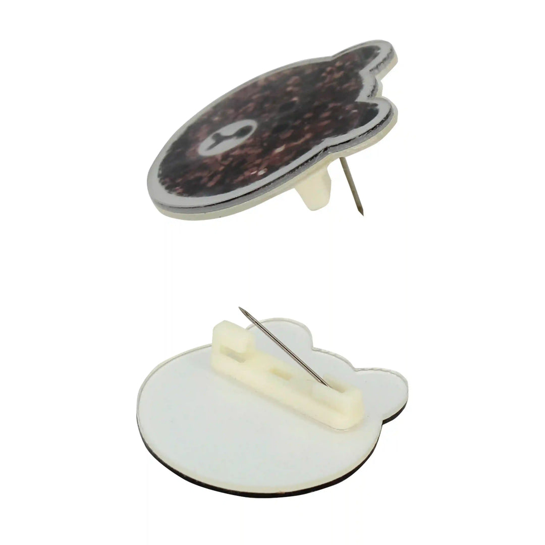 Glitzy Bear Head Brooch Pin