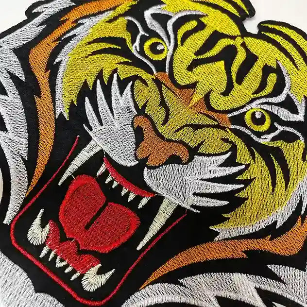 Fierce Roaring Tiger Head Embroidery Patch