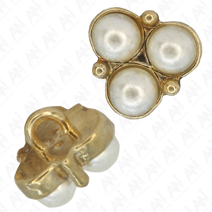 Pearl Cluster Gold Accents Metal Buttons