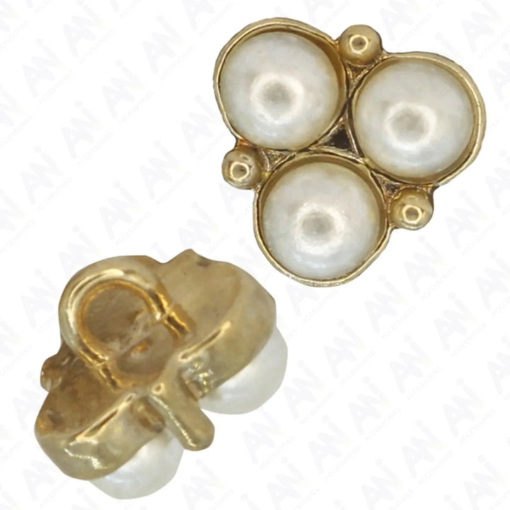 Pearl Cluster Gold Accents Metal Buttons | 12mm(20L)