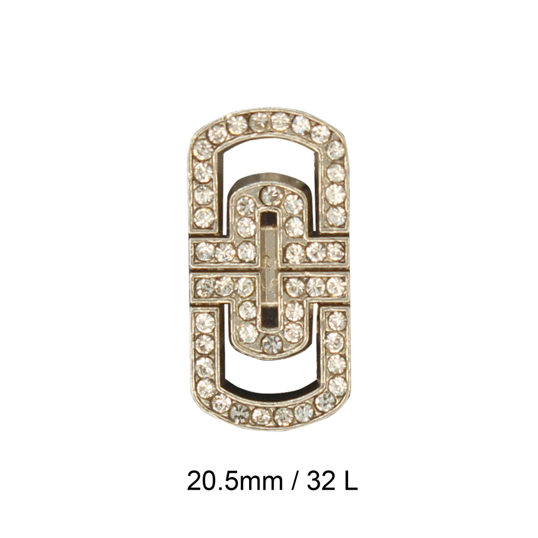 Glittering Diamond Rectangular Metal Button