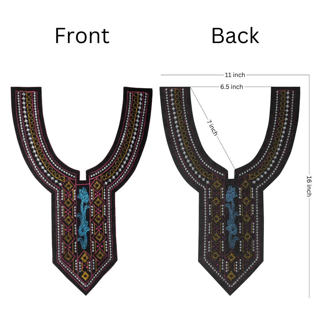 Art-Inspired Round Neck Applique