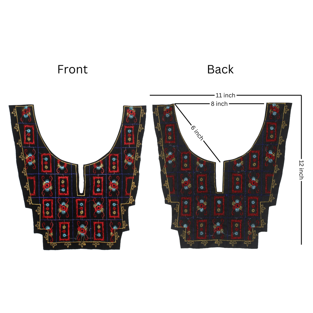 Pixelated Pattern Ethnic Neckline