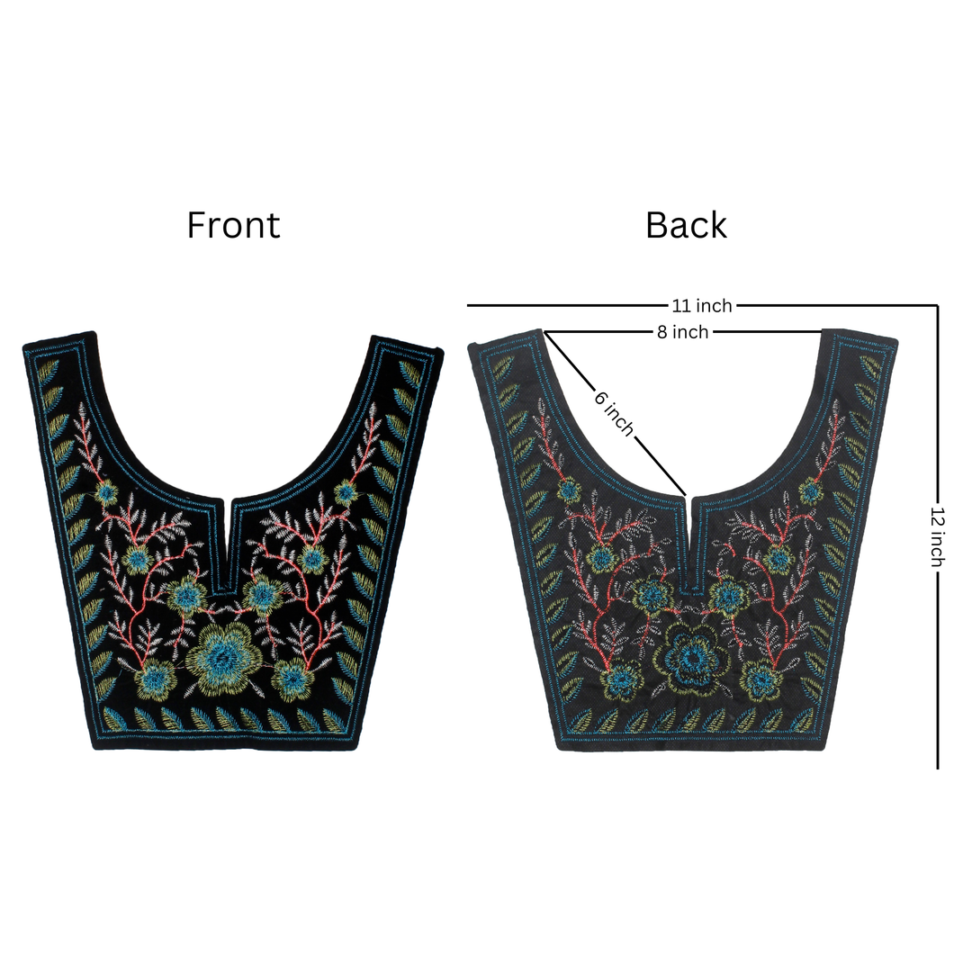 U Shape Floral Style Neckline