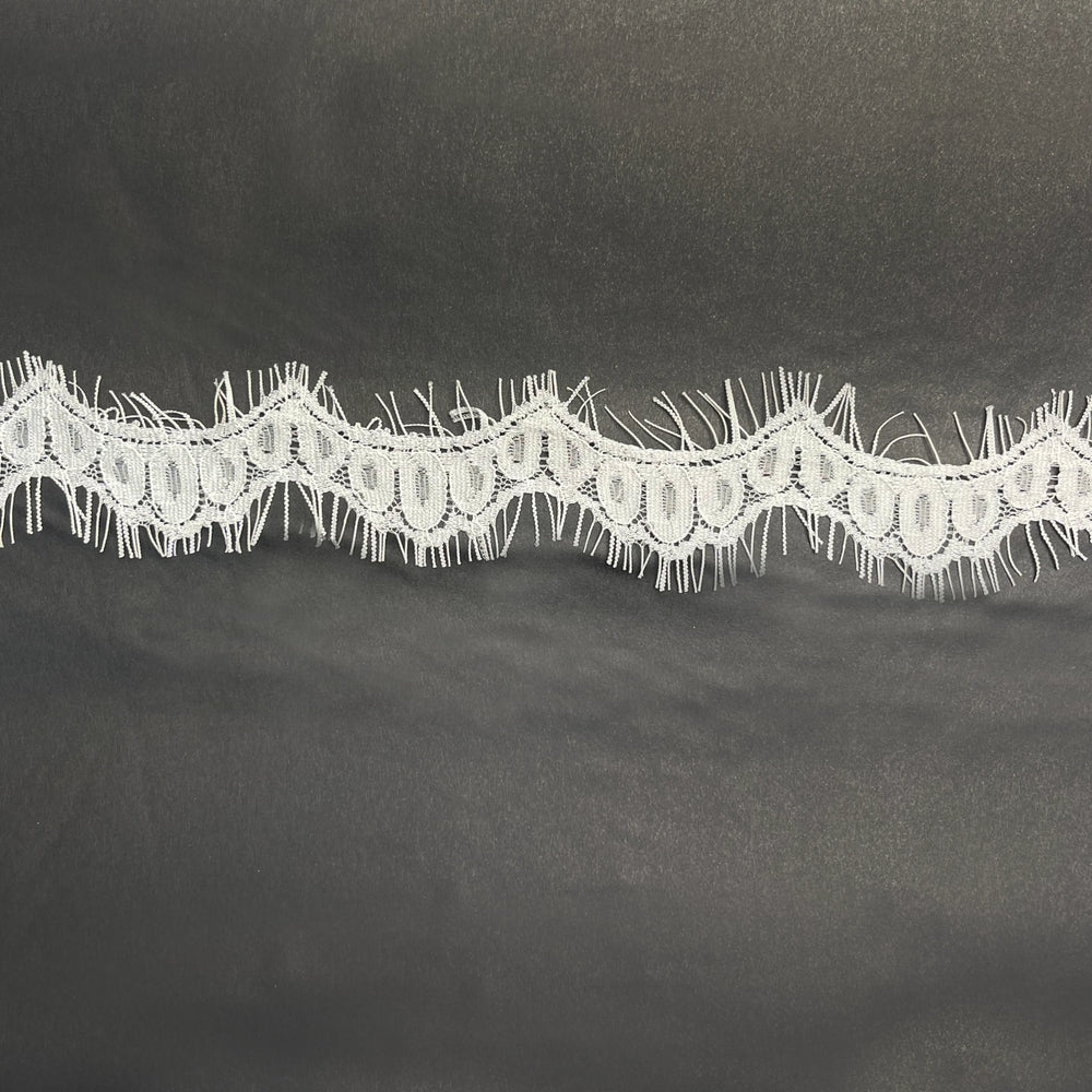 3 Meter White Floral Design Eyelash Lace Trim for Crafting and Sewing Projects