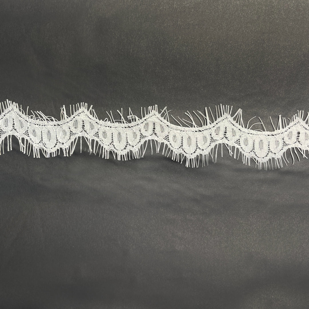 3 Meter White Floral Design Eyelash Lace Trim for Crafting and Sewing Projects