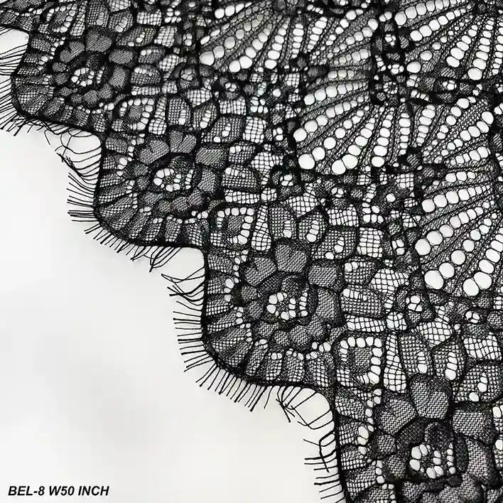 Midnight Black Rose Corded Fabric | 60 inches