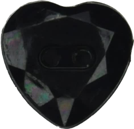 Textured Black Heart Shaped Acrylic Buttons(Pack of 8 Buttons)